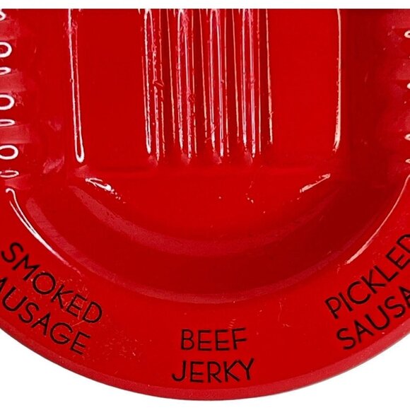 Vintage Slim Jim Advertising Ashtray Red Orange Metal Beef Jerky Meat Snacks - Picture 3 of 7